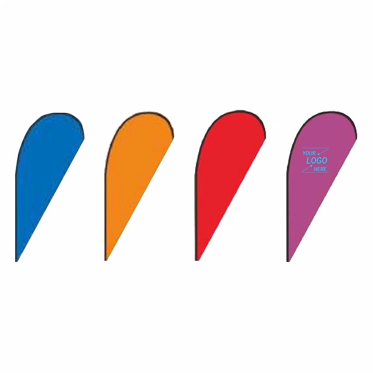 6' Double Sided Fabric Teardrop Flag Banner 1