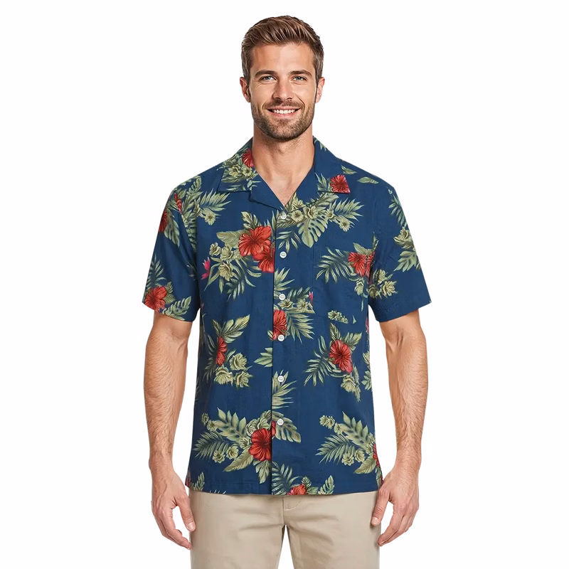 Floral Print Camp Shirt