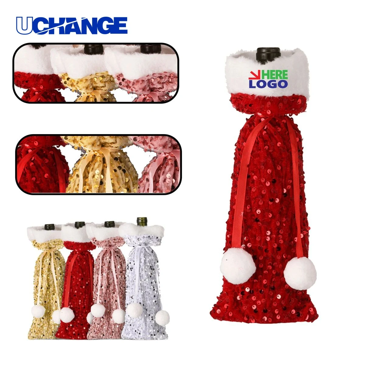 Reversible Sparkle Wine Bottle Sleeve 1