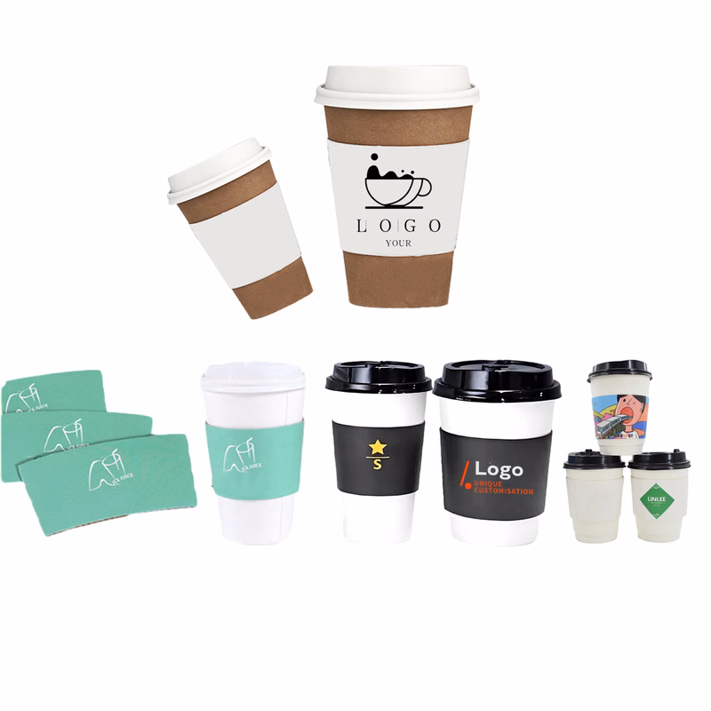 MOQ 100 9 oz Kraft Coffee Cup Sleeve