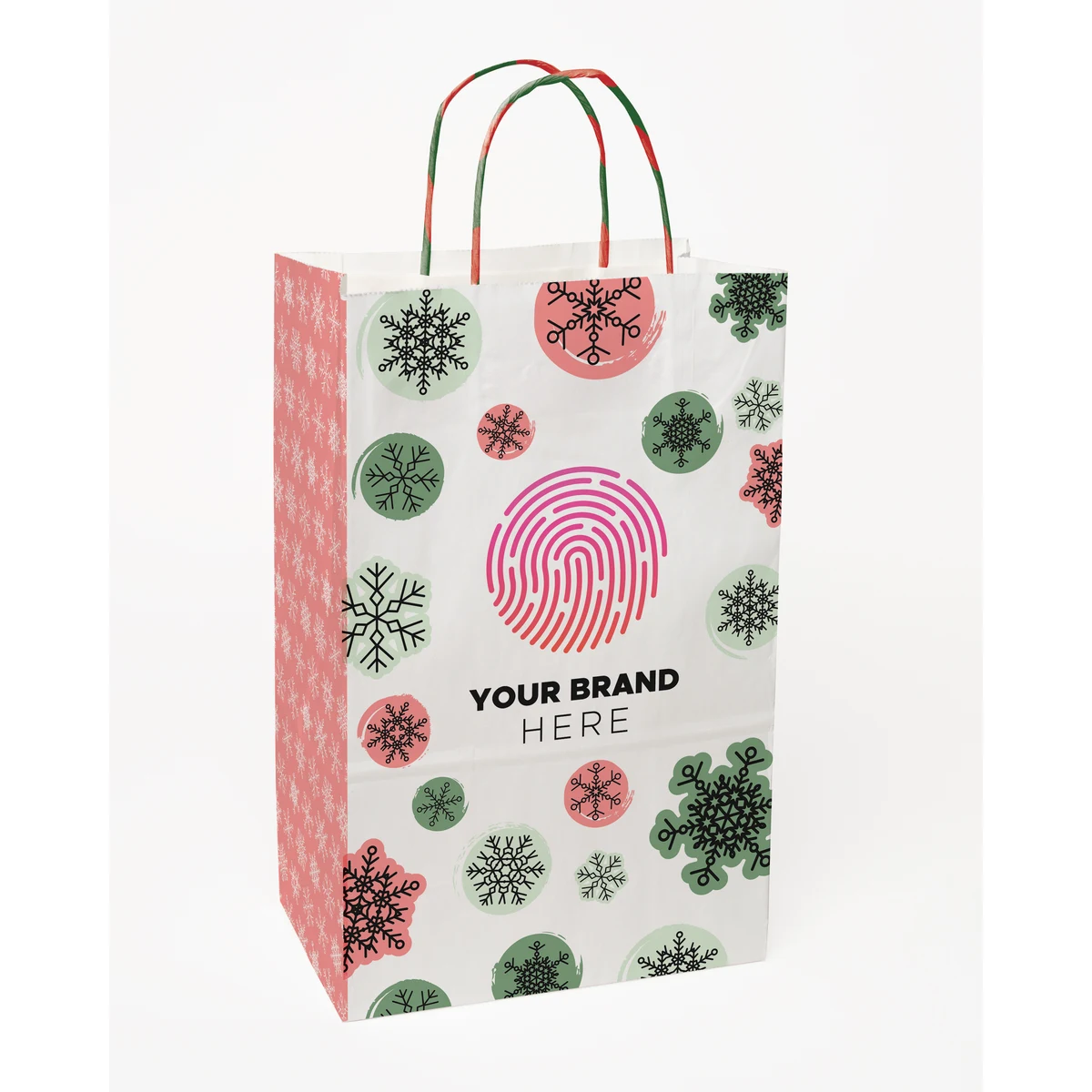 Retro Snowflakes Handle Shopper Bag (8.5" x 13.375" x 5") 1