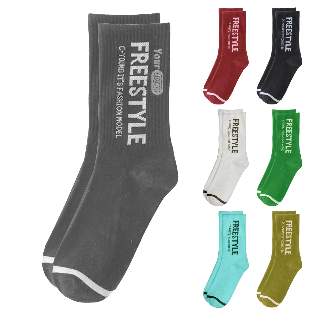 Cotton Logo-Ready Cotton Socks 1