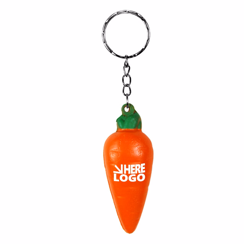 MOQ 20 Carrot Stress Relieve Toy Key Chain