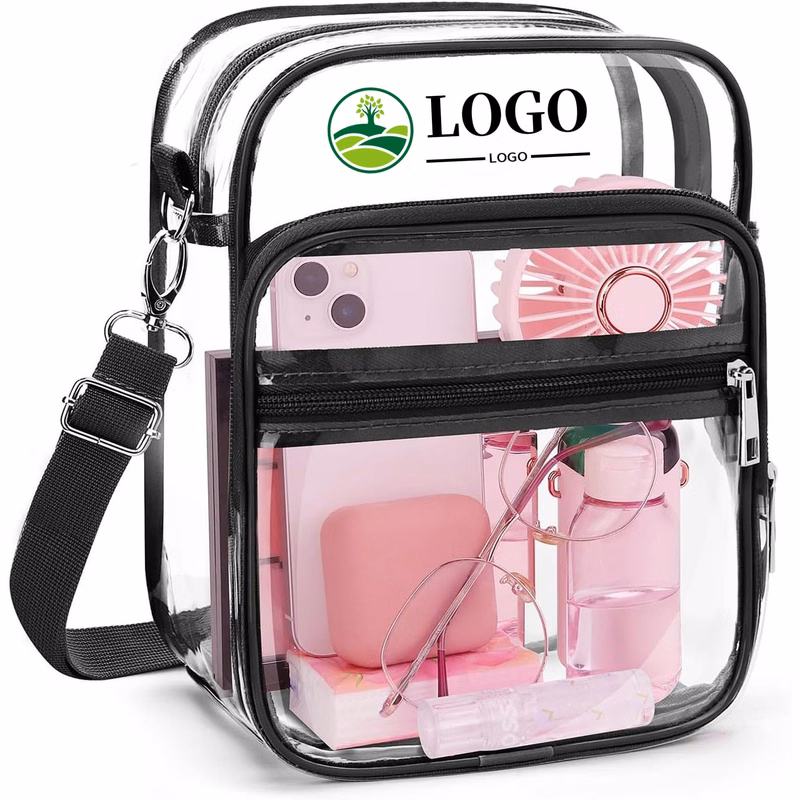 Big Size Stadium Approved Transparent Pvc Cross Body Bag