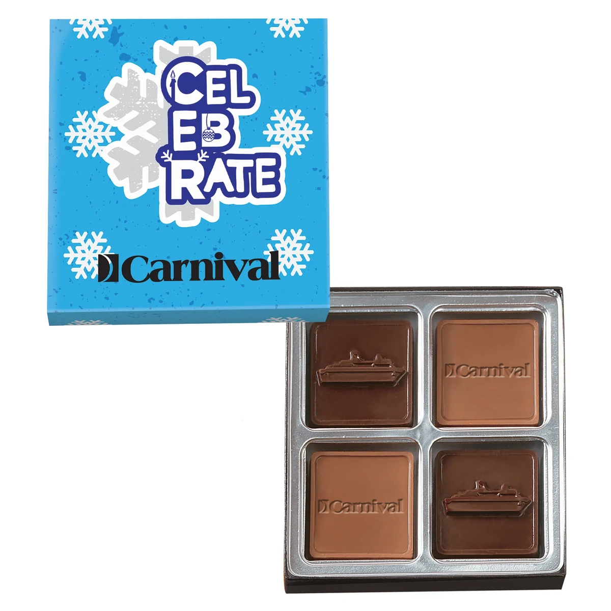 Custom Chocolate Squares Gift Box Full Color Lid (2 1/2oz.) 1