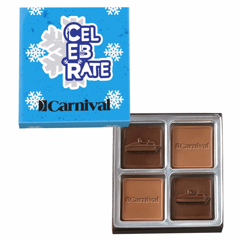 Custom Chocolate Squares Gift Box Full Color Lid (2 1/2oz.)