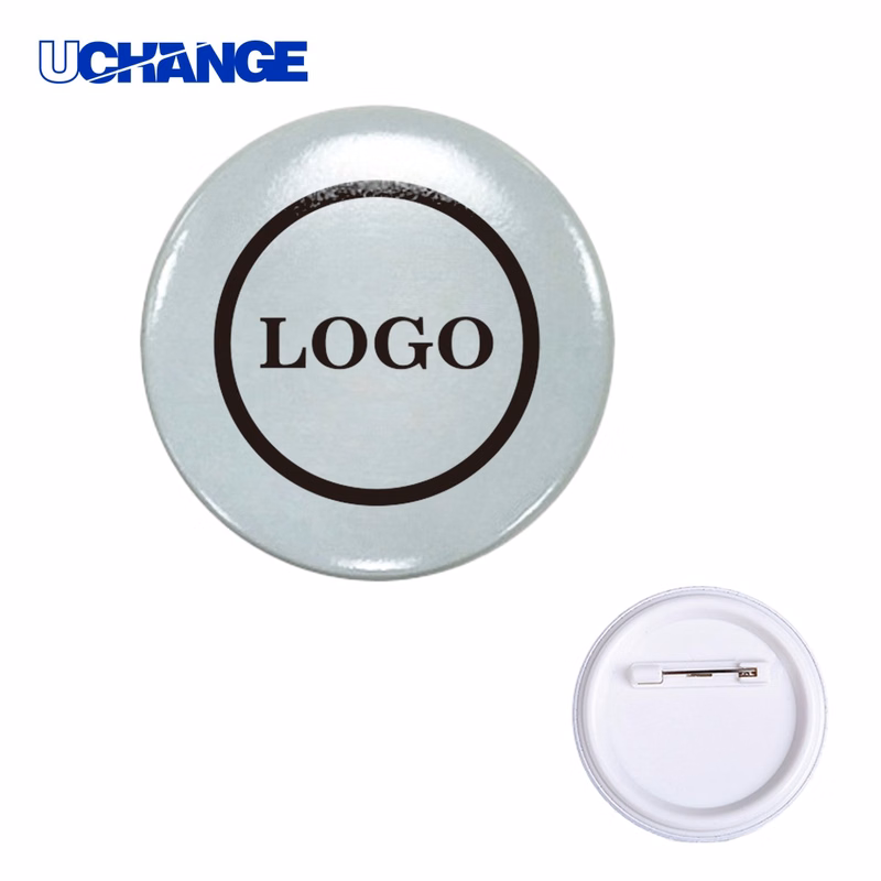 Round Button Badge with Safety Pin