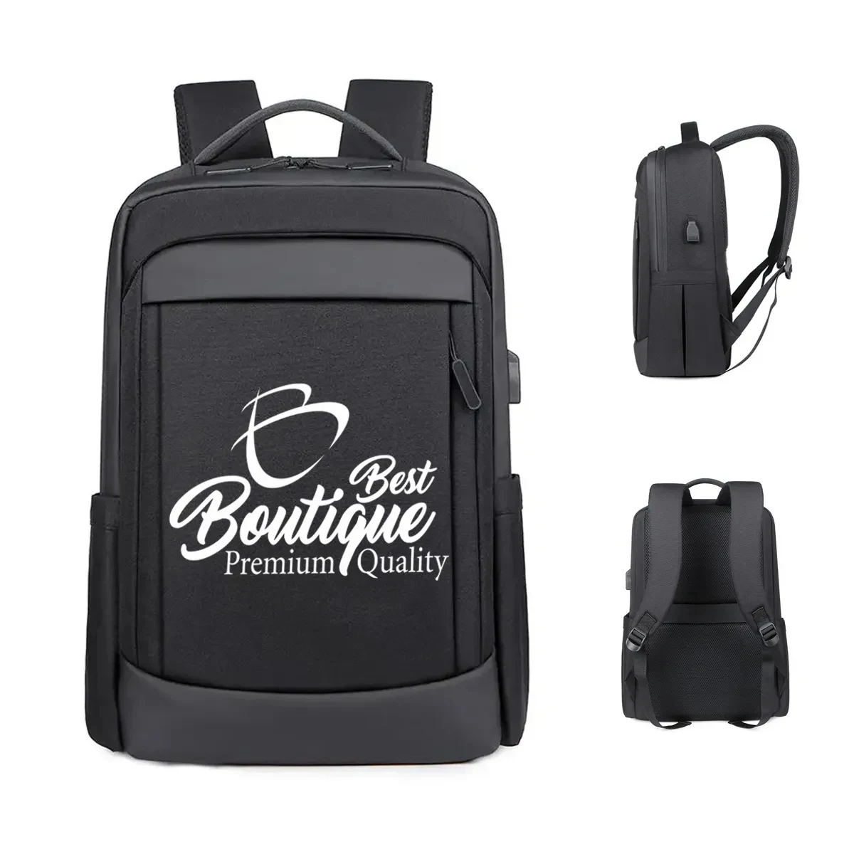 Anti-theft Waterproof Men Business USB Port Laptop Backpack 1