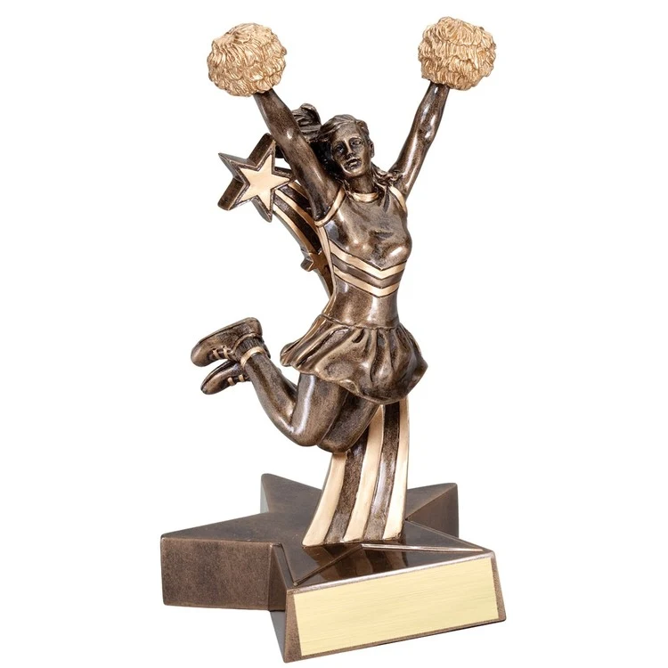 6 1/2" Tall Cheerleading Superstar Resin Award 1
