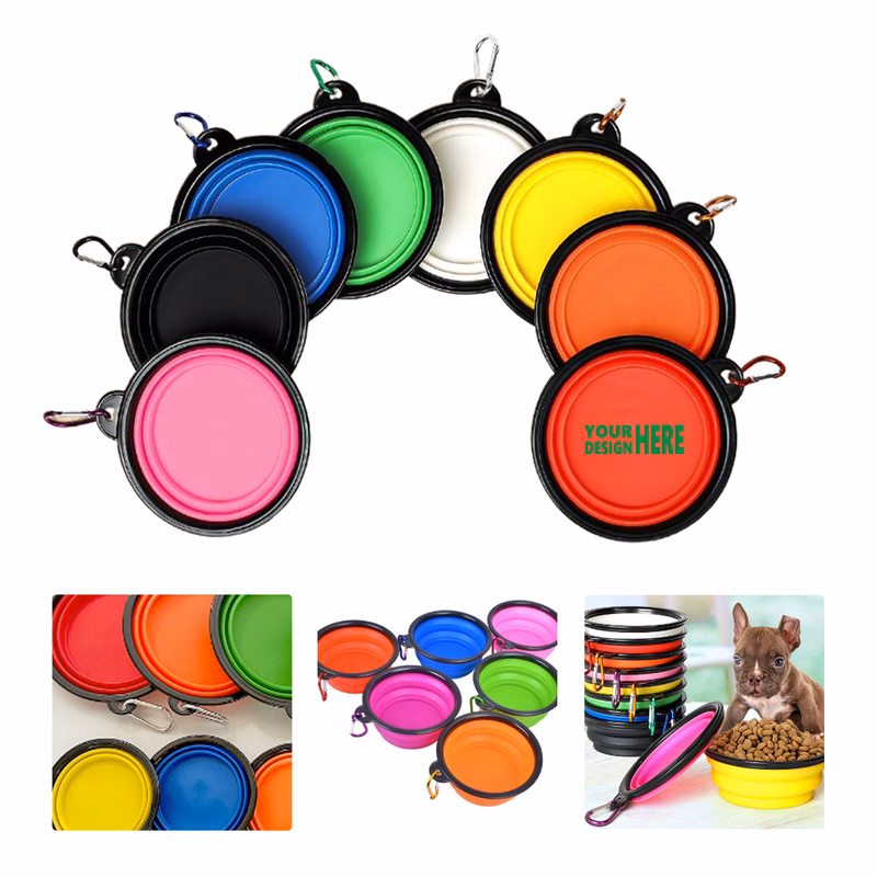 MOQ50 Collapsible Pet Bowl with Carabiner for Outdoor Use