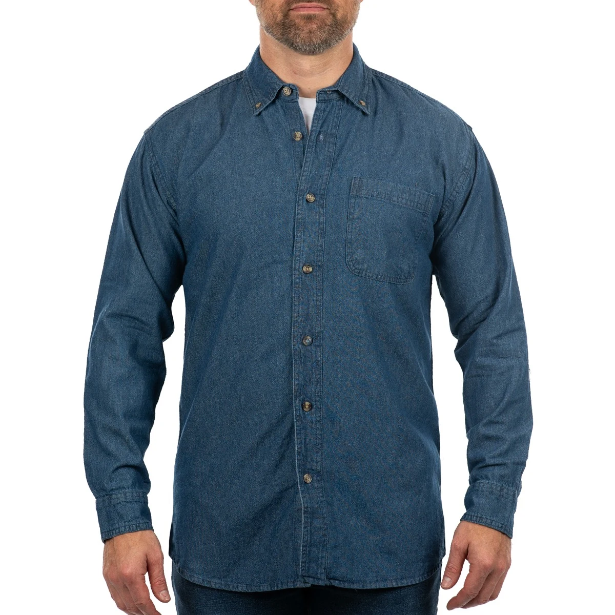 Men's Long Sleeve Cotton Denim Shirt 1