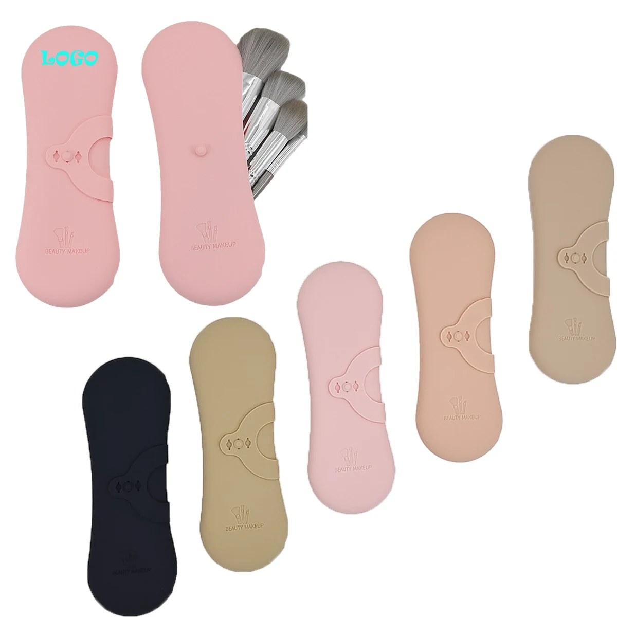 Large Capacity Travel Silicone Cosmetic Brush Bag Organizer 1
