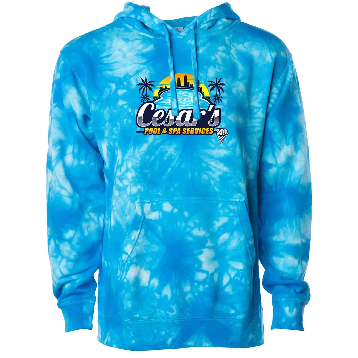 Unisex Midweight Pigment Tie Dyed Hooded Pullover 1