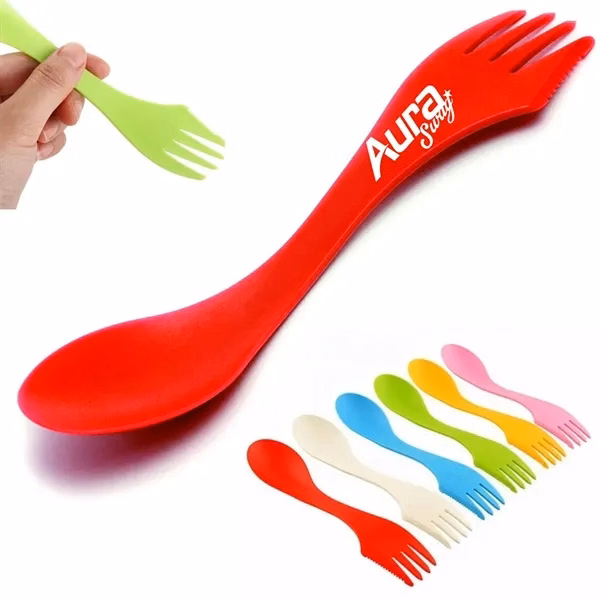 Custom 3-in-1 Plastic Cutlery Spork Set — Outdoor Picnic & Travel Essential