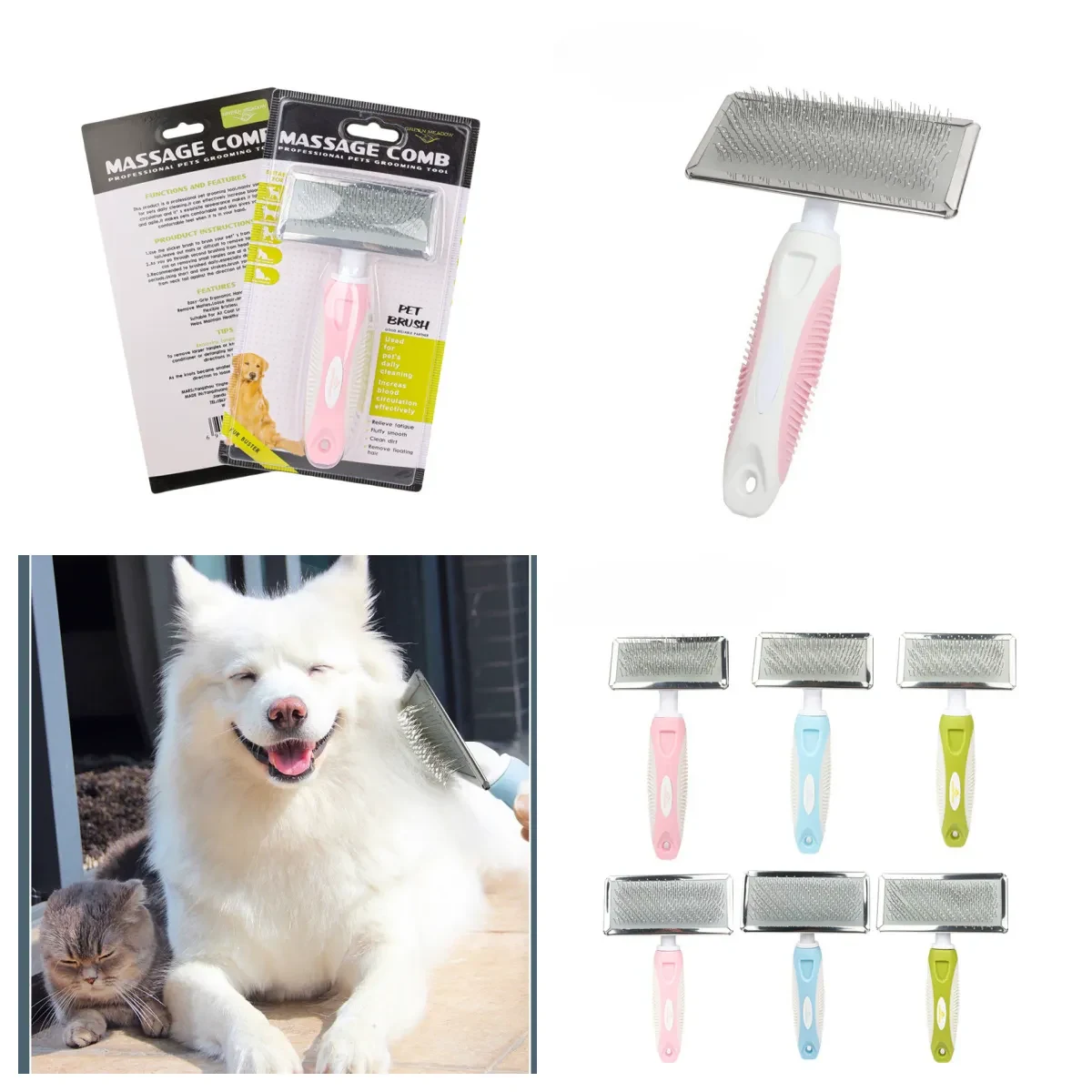 Extra Long Dog Cat Slicker Brush Grooming Tool 1