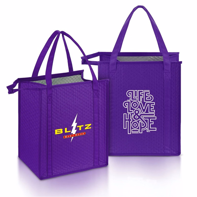Thermal Non Woven Grocery Tote Bag ( 13" X 15" X 10" )