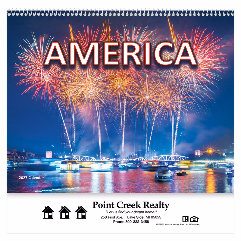 America! Wall Calendar: 2027 Spiral Bound
