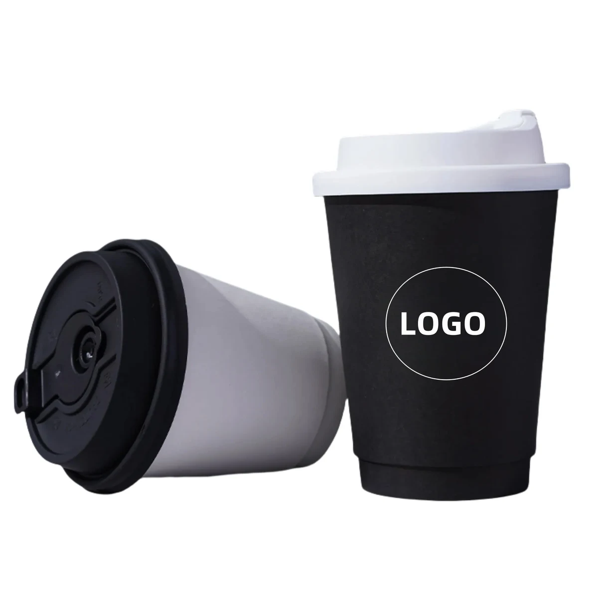 12oz Disposable Paper Cups with Lids 1