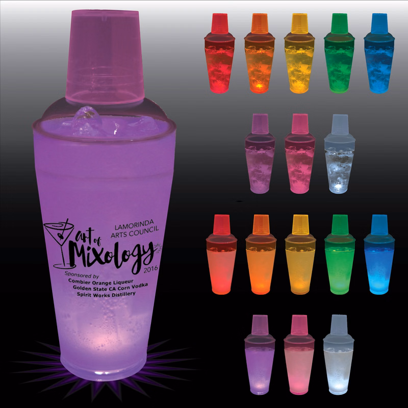 20oz Single Light 3 Piece Plastic Cocktail Shaker