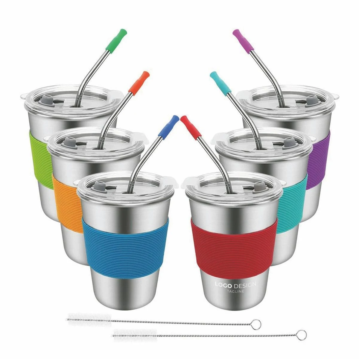 Stainless Steel 12oz Leak Proof Kids Straw Cup Sippy Tumblers with Lid and Straw, BPA-Free 1