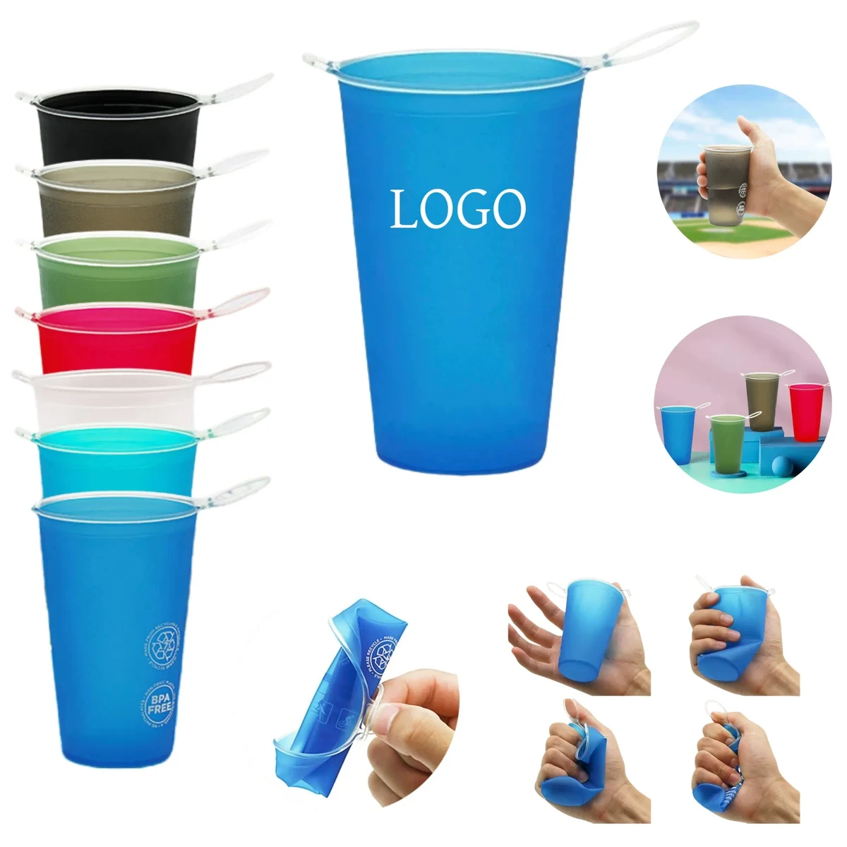 7Oz TPU Portable Outdoor Folding Soft Water Cup 1