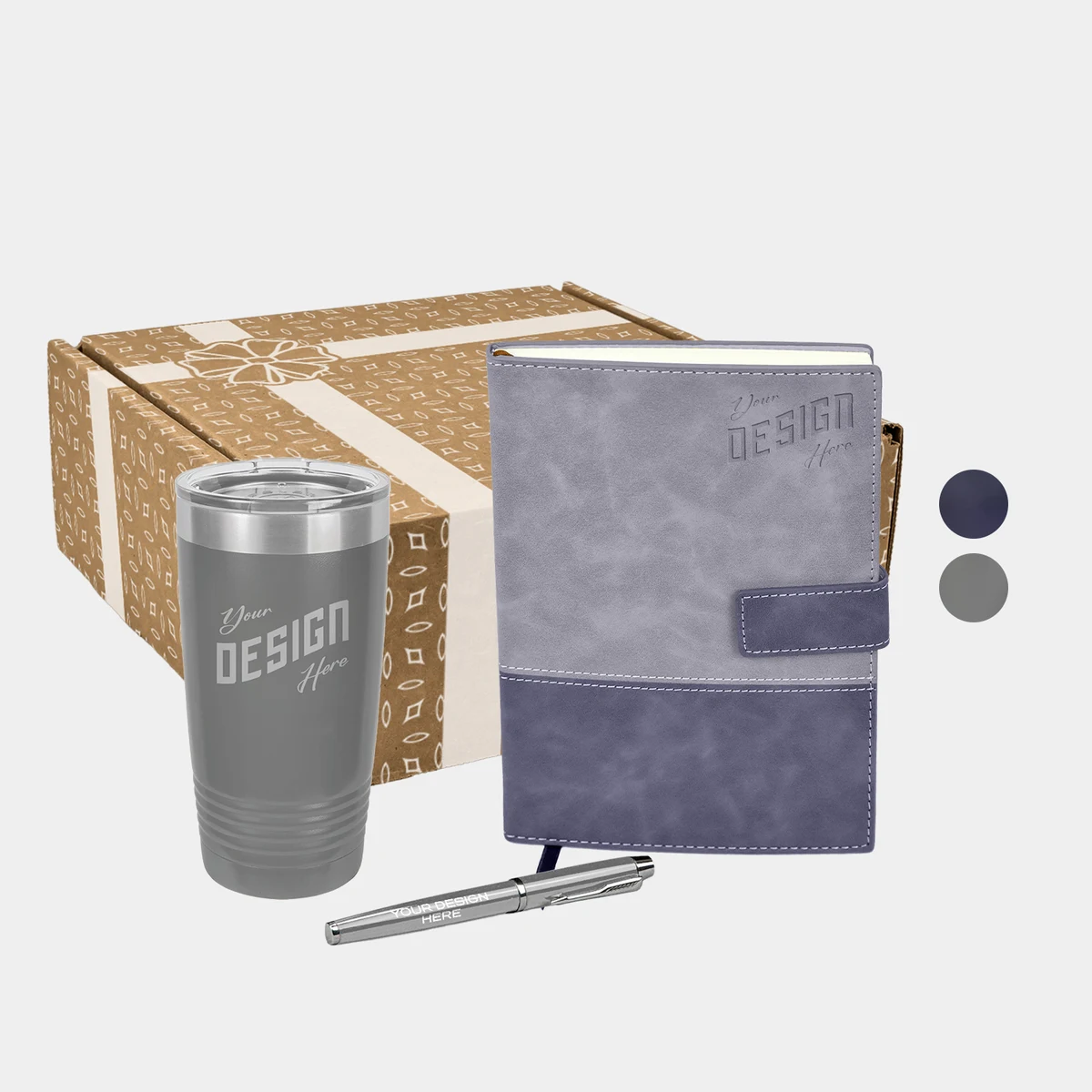Polar Camel® 20 oz Tumbler, TiTUS® Valvetine Notebook & Pen Gift Set 1