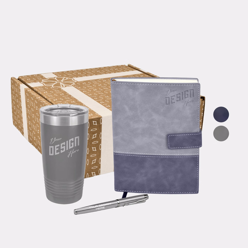 Polar Camel® 20 oz Tumbler, TiTUS® Valvetine Notebook & Pen Gift Set