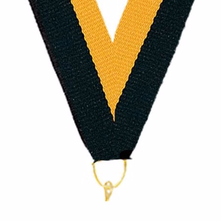 0.875" x 30" Black Gold Snap Clip Stock Ribbon