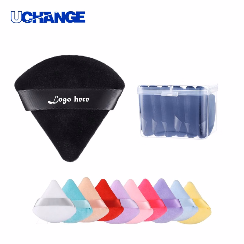 Triangle Velour Makeup Powder Puff Set