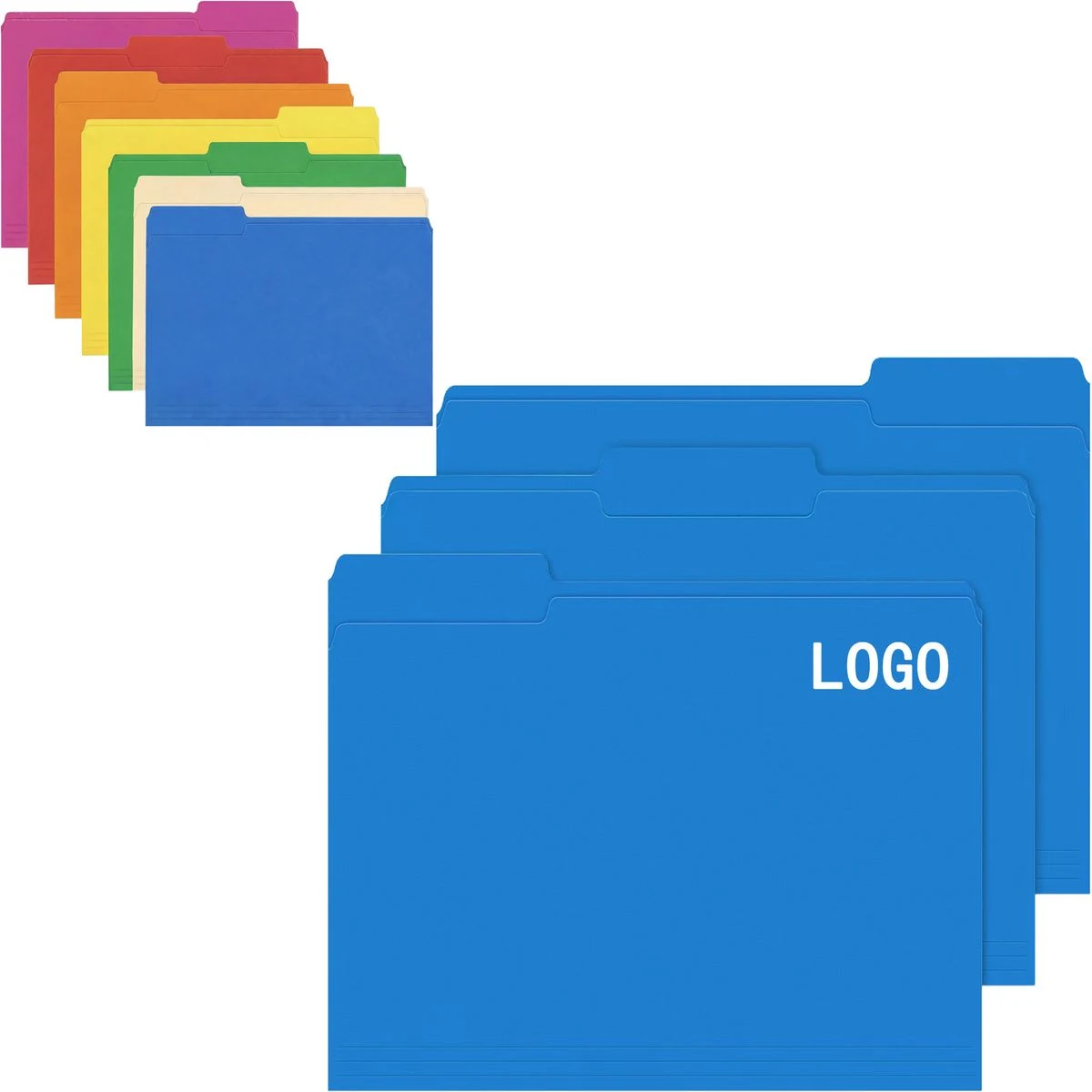 Vibrant Colored Manila Paper File Folder Custom Logo 1