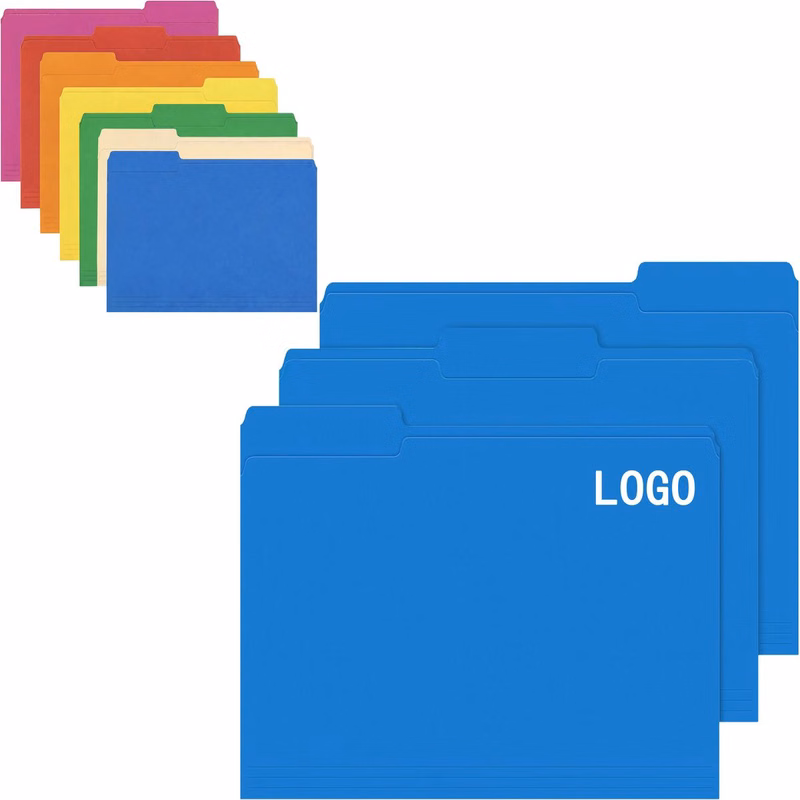 Vibrant Colored Manila Paper File Folder Custom Logo