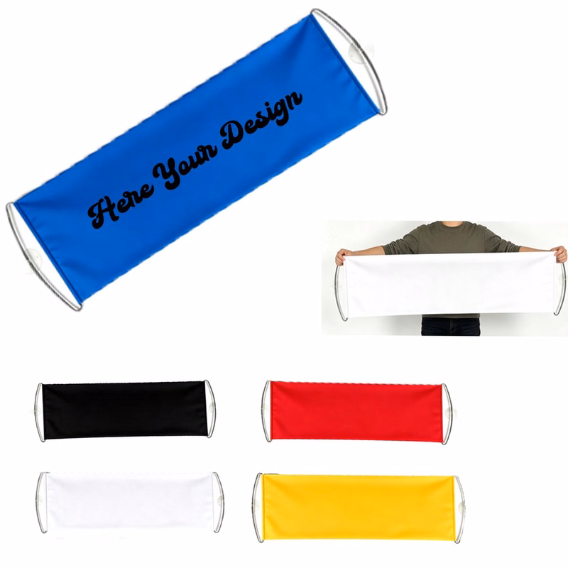 Retractable PET Cheering Banners with Handheld Pull Flags