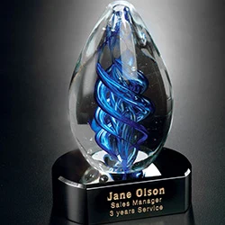 Blue Swirl on Black Base 1