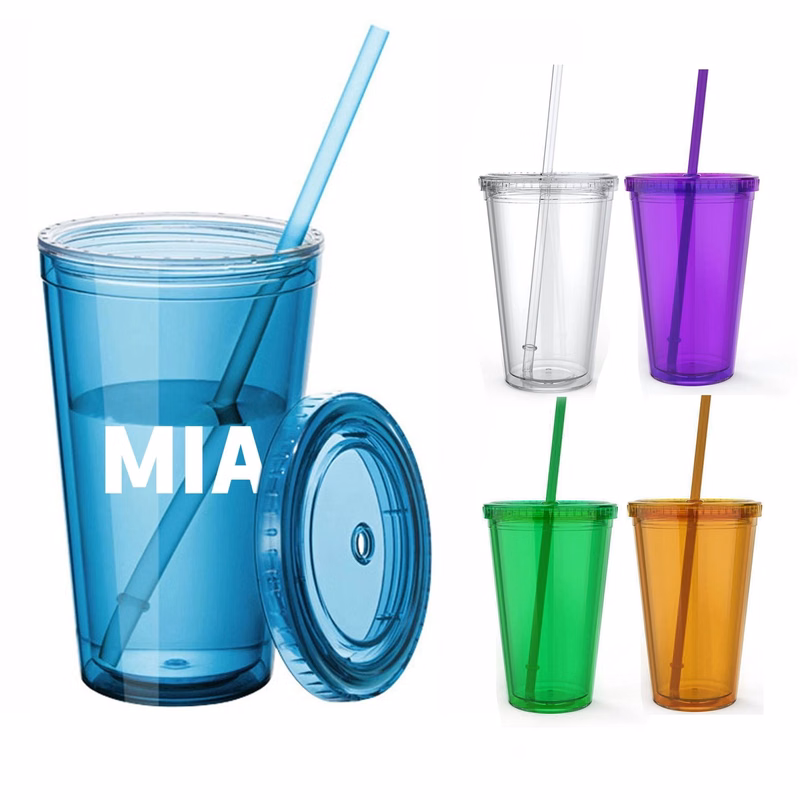 Summer Colorful Bottle With Straw