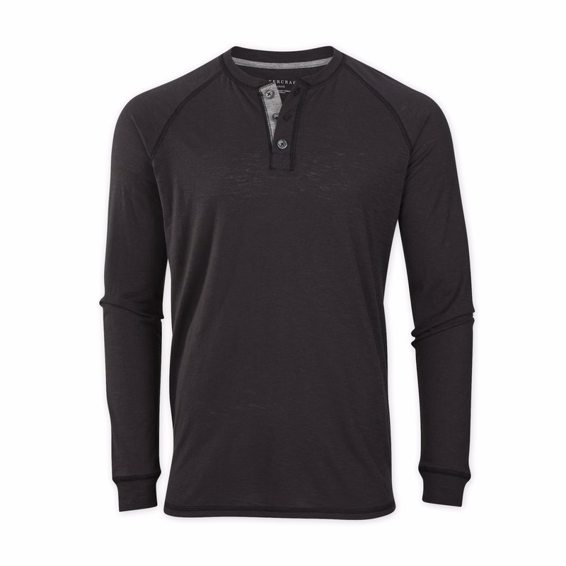 BOXERCRAFT MEN'S HENLEY LS TEE