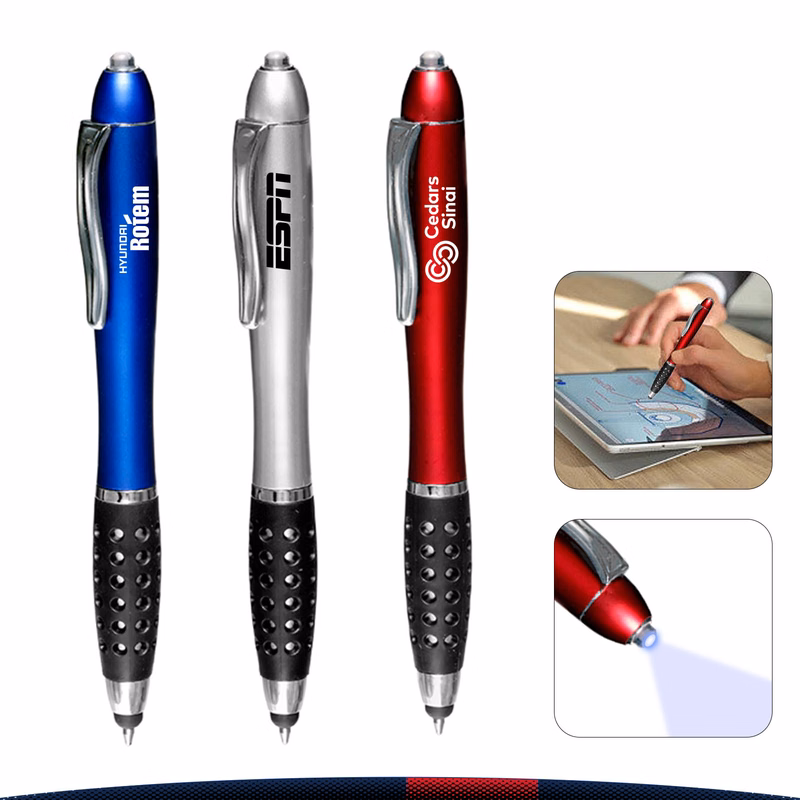 Denn Plastic Stylus Pens with Led Light