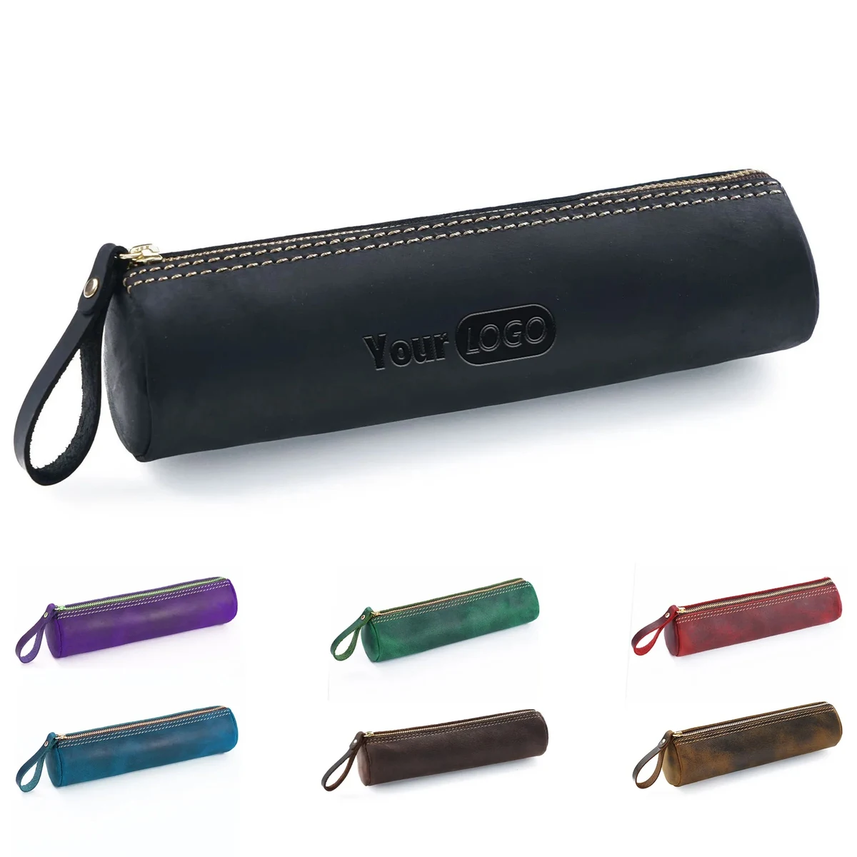 Leather Zipper Pencil Case 1