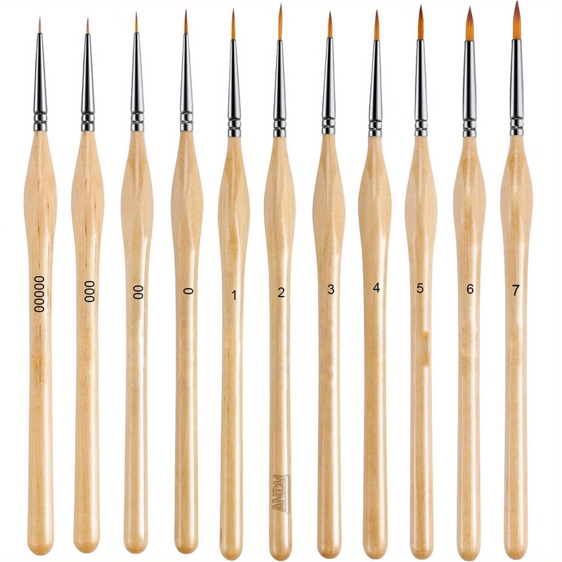 11-Piece Miniature Paint Brush Set