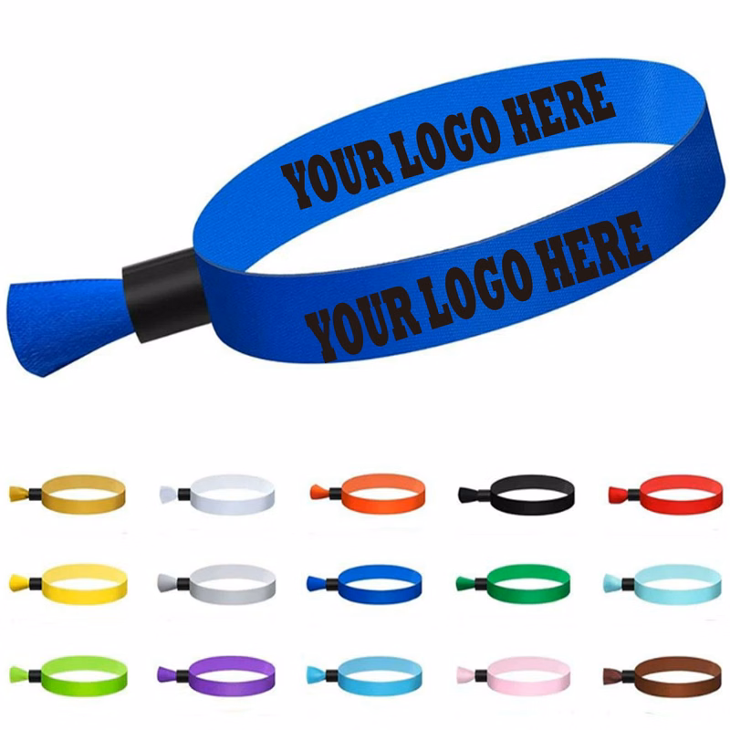 Custom Sublimated Woven Wristbands for Events with Lock Bead