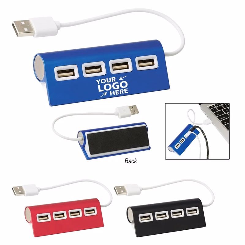 Promotional 4 Port Aluminum Wave USB Hubs