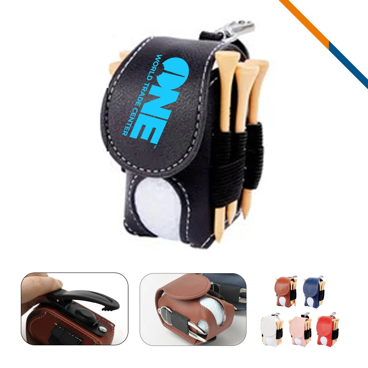 Pulsex 3in1 PU Leather Golf Ball Pouch 1