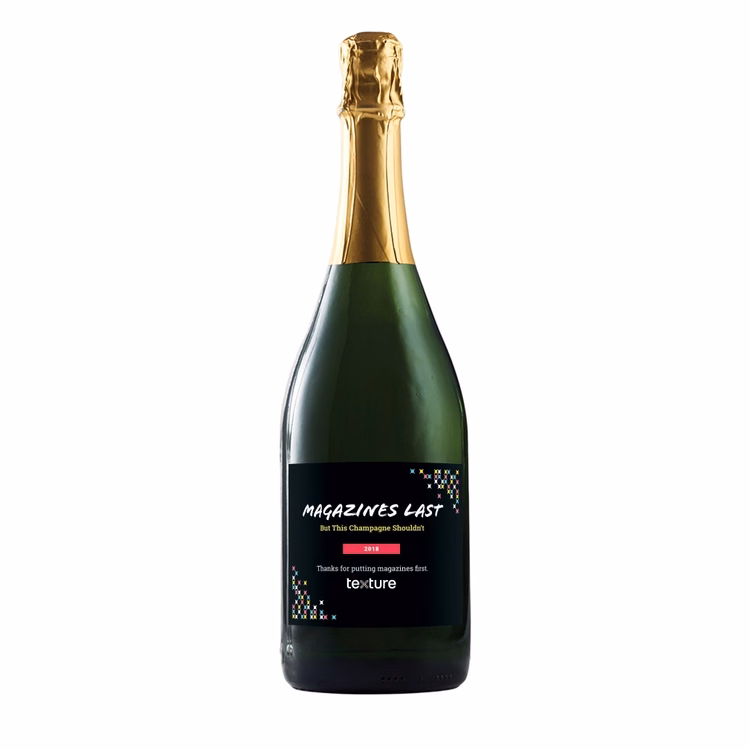 Labeled Non-Alcoholic Sparkling Grape Juice with Full-Color Custom Label