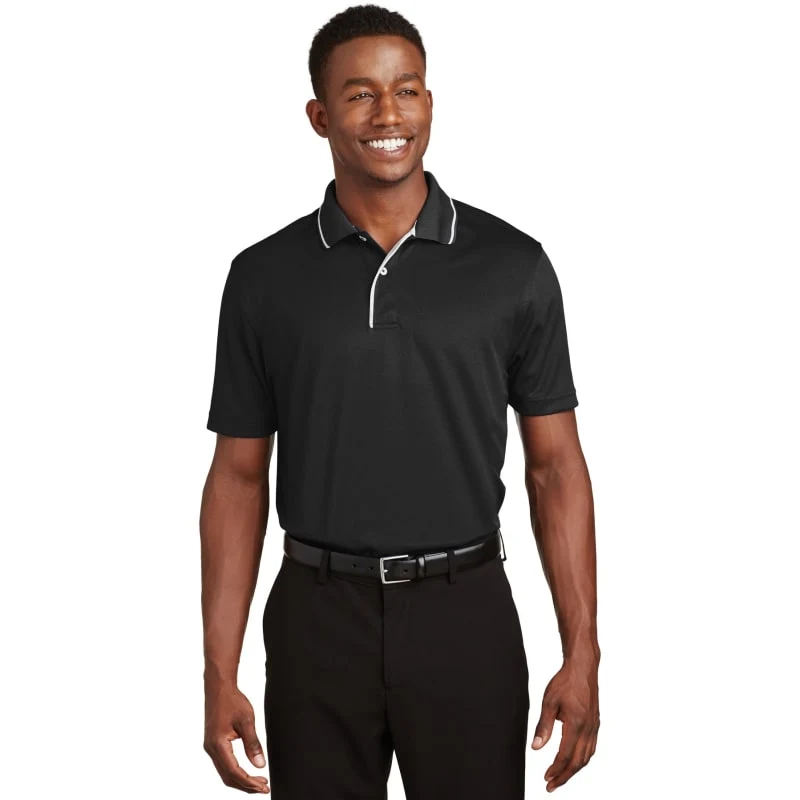 Sport-Tek Dri-Mesh Polo With Tipped Collar And Piping. 1