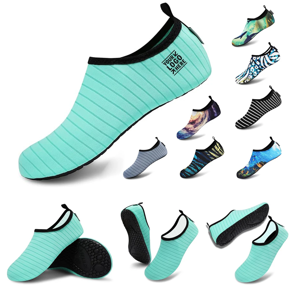 Men Women Beach Water Sports Shoes Barefoot Quick-Dry Aqua Slip-on Yoga Socks 1