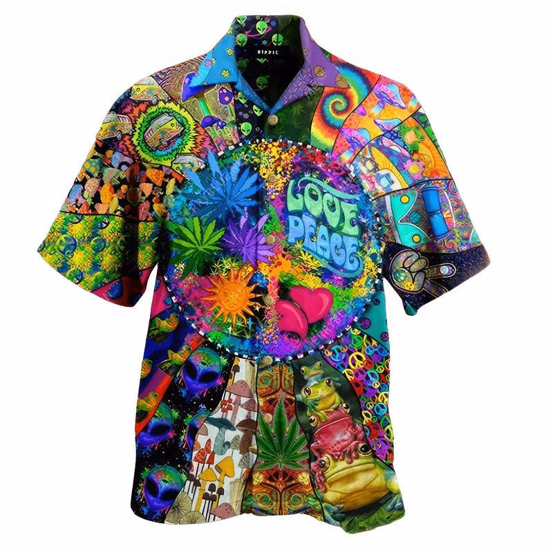 Men's Plus Size 3D Digital Print Hawaiian Shirt & Summer