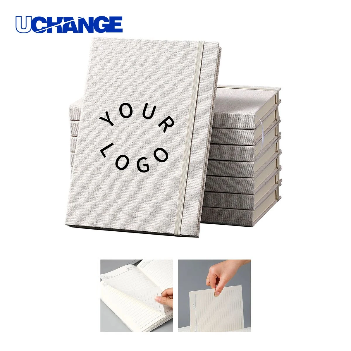 Custom A5 Linen Notebook Journal for Note-Taking and Branding 1