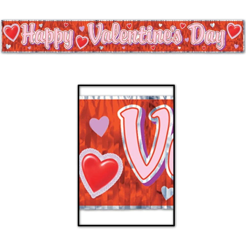 Happy Valentine's Day Fringe Banners - 8" x 5' 1