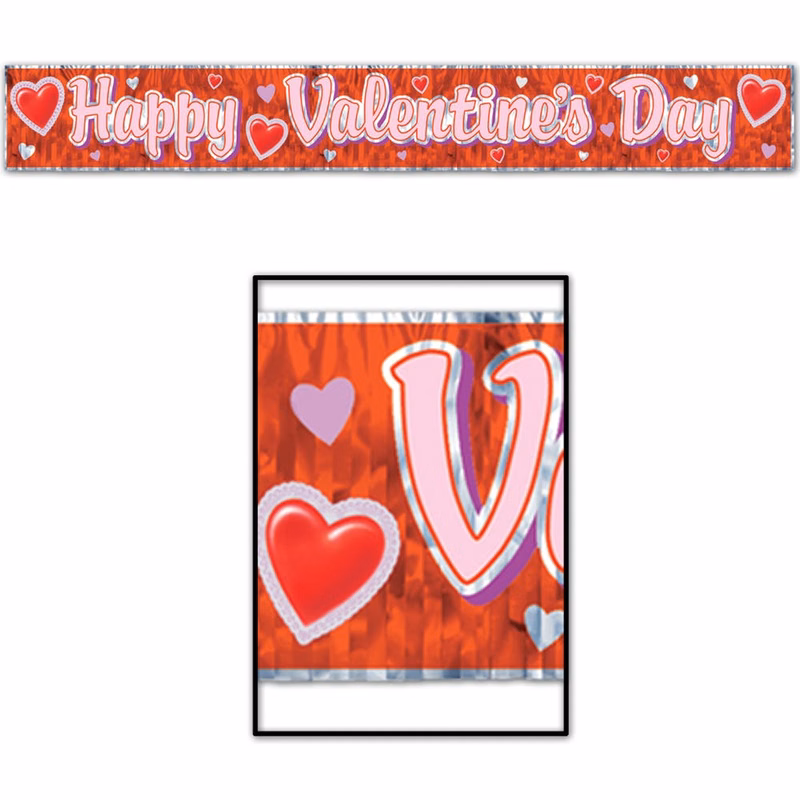 Happy Valentine's Day Fringe Banners - 8" x 5'