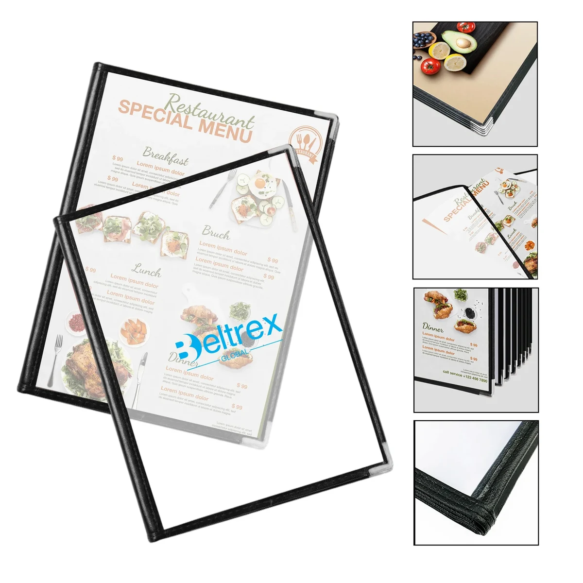 A4 PVC Transparent Menu Binder with Insert Pages 1