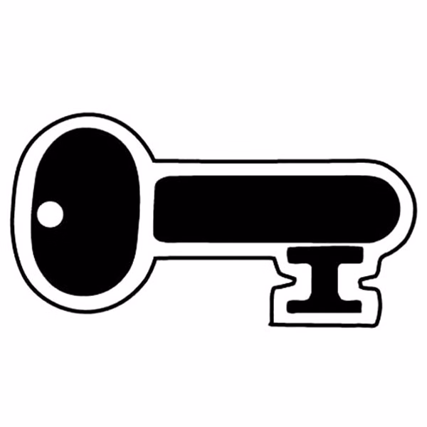 Dark Skeleton Key Tag - Spot Color